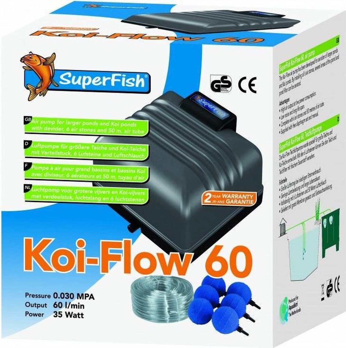 SuperFish Koi Flow 60 Prof. Beluchtingsset