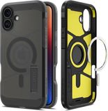 Spigen Tough Armor Hoesje Geschikt voor Apple iPhone 16 | Compatibel met MagSafe | Back Cover Militaire Standaard | Kickstand | Frost Zwart