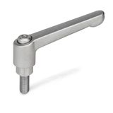 Ganter Normelemente Verstelbare klemhendel met schroefdraadschroef - GN 300.5-92-M12-50-IS