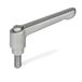 Ganter Normelemente Verstelbare klemhendel met schroefdraadschroef - GN 300.5-92-M12-50-IS