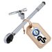 UNITEC Momentsleutel, instelbaar van 40 tot 210 Nm, aandrijving 1/2 inch vierkant, met doppen 17/19 mm en verlenging, zilver