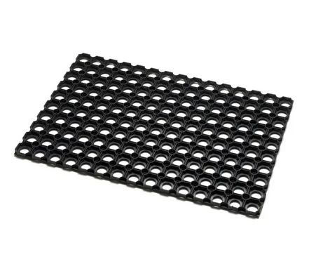 Addis Honeycomb Outdoor Carpet - Black - Rectangle - Rubber - 60x40cm