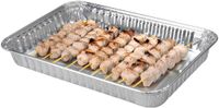 BBQ Collection barbecue grillschalen - Set van 4x stuks - 32 x 23 x 4 cm - Aluminium