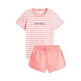 Tommy Hilfiger T-shirt + sweatshort roze/wit