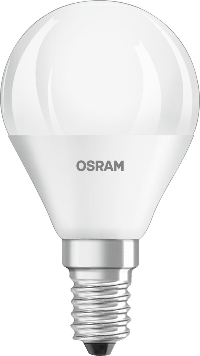 Osram OSRAM LED lamp, Voet: E14, Cool White, 4000 K, 5,50 W, vervanging voor 40 W gloeilamp, frosted, LED BASE CLASSIC P Set van 3