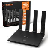 Tenda 4G-router met simkaart (4G03 Pro V2.0), LTE-modem Cat4, WLAN N300, LAN/WAN, 4 klapantennes, plug & play, ondersteunt 32 apparaten, draagbare router voor camper, landhuis en camping