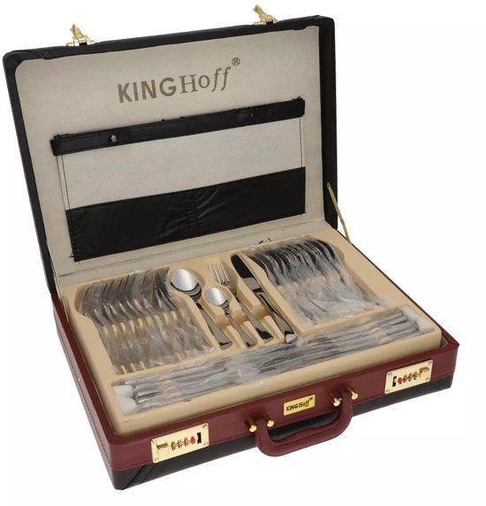KINGHOFF 3520 - Luxe Bestekset - 72 Delig - 12 Persoons - Zilverkleurig - RVS - Modern