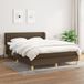 Maison Exclusive - Lit à sommier tapissier avec matelas, marron foncé, 140 x 190 cm, tissu