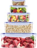 Sans marque Boîtes de conservation alimentaire avec couvercle, boîte à lunch, boîtes de préparation de repas, boîtes de congélation, boîtes de conservation alimentaire pour enfants ou cuisine, passe au micro-ondes, au lave-vaisselle et au congélateur (rectangulaire)