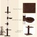 Arbre à chat - Arbre d'escalade du sol au plafond - 230–260 cm - Poteaux en sisal - Plusieurs niveaux - Arbre à griffer - Marron