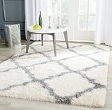 Safavieh Montreal Shag SGM866 hoogpolig tapijt, 90 x 150 cm, Ivoor/Grijs