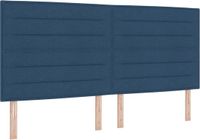 vidaXL Boxspring bed met matras met hoofdeinde Blauw 200 x 200 cm Stof