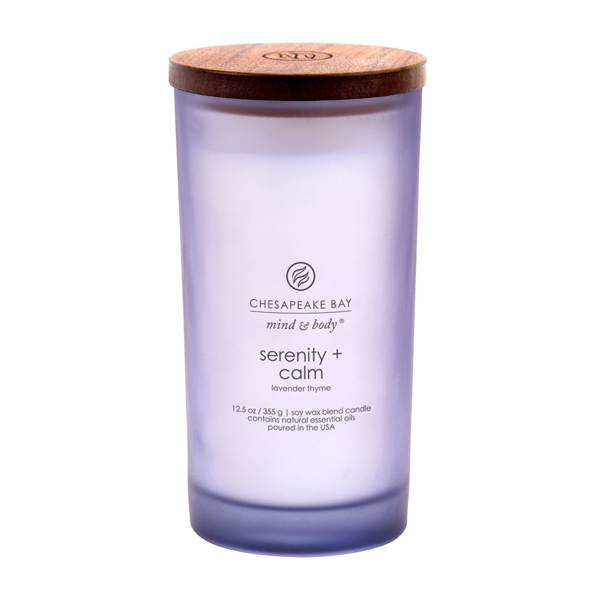 Chesapeake Bay Serenity & Calm Cylinder Candle - Purple - 24 Hour Burn Time