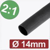 Quadrios 24CA268 Krimpkous zonder lijm Zwart 14 mm 7 mm Krimpverhouding:2:1 per meter