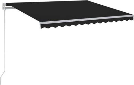 vidaXL Luifel handmatig uittrekbaar 400x350 cm antracietkleurig