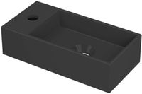 INK Fontein Porselein Links met Kraangat - 360x180x90 mm - Mat Zwart
