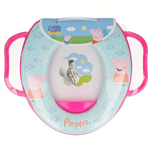 Stor Peppa Pig Zachte Gewatteerde Potty Toilet Training Seat met Handvatten, Draagbaar voor Reizen & Gemakkelijk schoon te maken