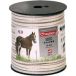 Ruban Électrifié 20mm Blanc Liseré Marron - 200m Haute Conductivité Pour Clôture Cheval