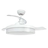 Jocca Plafondventilator met dimbaar ledlicht, intrekbare vleugels, afstandsbediening, timer, zomer- en winterfunctie, wit