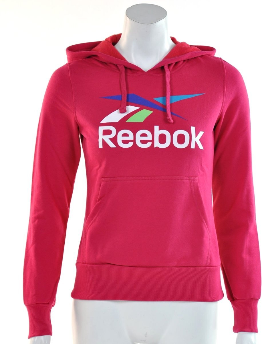 Reebok Vector Logo Hood - Sporttrui - Dames - Maat XS - Donker Roze