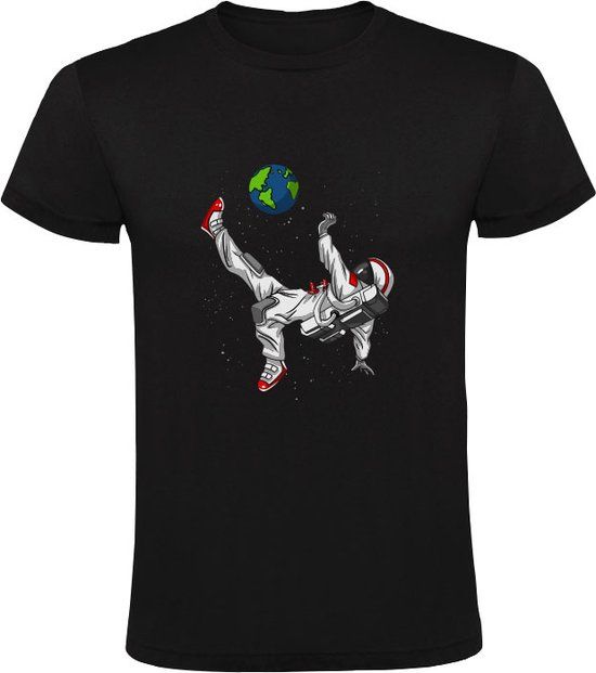 Astronaut Voetbal Heren T-shirt Zwart - 3XL