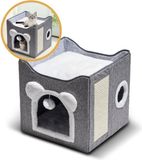 Relaxdays Kattenmand, Opvouwbaar, Grijs/Wit, Stof/Katoen/Polyester, One Size