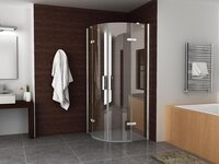 Wiesbaden Douchecabine Kwartrond 90x200cm - Draaideuren - Antikalk - Helder Glas