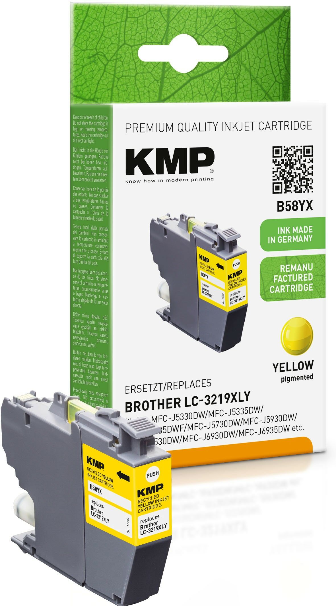 KMP 1538,4009 - Inktcartridge - geel - Brother - LC3219XLY - XL rendement