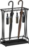 HOMCOM Paraplubak - Staal - Zwart - 50x24x68 cm