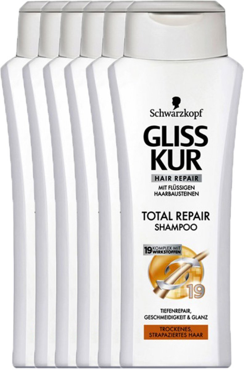 Gliss Kur Total Repair - 6 x 250 ml - Shampoo â€“ Voordeelverpakking