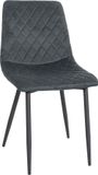 CLP Telde Eetkamerstoel - Zonder armleuning - Metaal frame - Fluweel - Velvet - donkergrijs