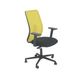 Real Piel RP Real Work Ergonomische bureaustoel van ademend mesh, draaibaar, kantelbaar, met hoogte en verstelbare armleuningen, basis met wielen, zwart + geel, Italiaans product
