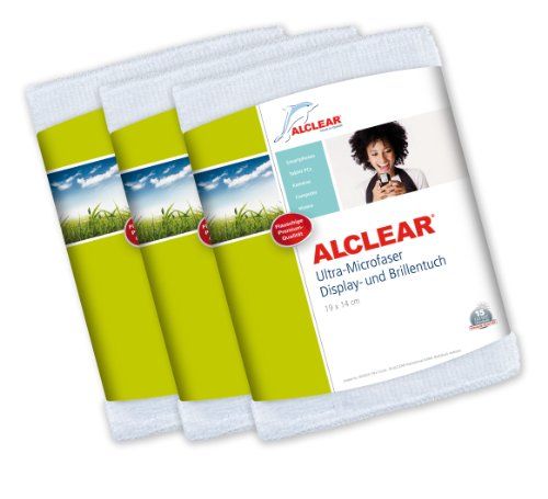 ALCLEAR 950003a ultra-microvezel displaydoek voor iPhone, iPad en iPod, 19 x 14 cm Set van 3 - 3 Stuk - wit