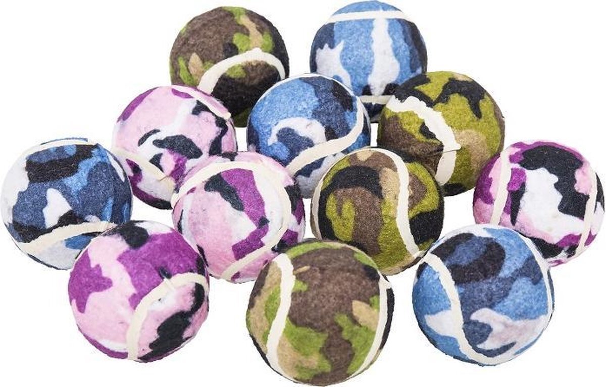 Animal King Camouflage tennisballen-12 stuks-hondenspeelgoed-Animal King