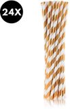 Godan Papieren rietjes wit/rose goud | 24 stuks