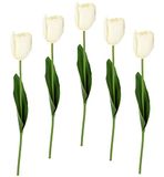 Kunstmatige Flair Flower Real Touch Kunsttulpen, tulpenbloemen, lentedecoratie, paasdecoratie, bruiloftsdecoratie, steelbloemen, 021030 W, wit, 67 x 4 x 4 cm