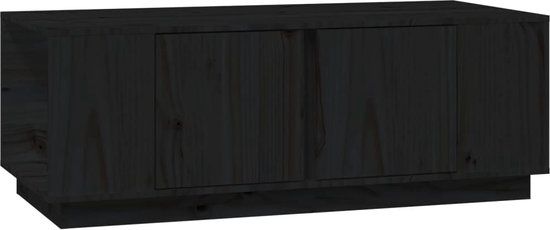 vidaXL Salontafel 110x50x40 cm massief grenenhout zwart