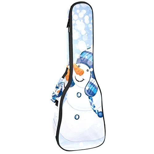 Mersov Tenor Ukulele Gigbag Waterdichte Ukelele Case Gewatteerde Rugzak, Geweldig voor Sopraan Concert (21/23/24") Leuke Kerst Sneeuwman Winter