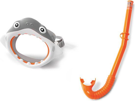 Intex Snorkelset Shark Fun Junior - Oranje/Grijs - 2-delig