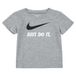 Nike NKB Swoosh T-shirt voor kinderen, korte mouwen, donkergrijs