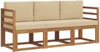 vidaXL Acacia Hout Bank Loungeset 3-delig Naturel et Beige