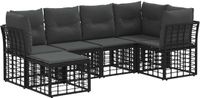 vidaXL - Hoek loungeset - Zwart - Polyester - 6 zitplekken