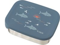Fresk Lunchbox voor kinderen – Brooddoos – Broodtrommel Meisje – RVS – 2 vakken - Blauw - Shark