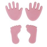 Rayher 31438262 wasmotief babyvoetjes/-handen, ca. 1,5 cm, zakje 2 babyhanden van was en 2 babyvoeten van was, kaarsen versieren, versierende was, wasmotief voor kaarsen, rosé