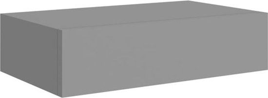 vidaXL Wandschap met lade - 40x23,5x10 cm - MDF - Grijs