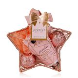 Accentra Doucheset voor dames, cadeauset FESTIVE in stervormige draadmand rosé