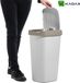 KADAX Poubelle 25 litres, poubelle à couvercle basculant, poubelle pour tri des déchets, poubelle en plastique, poubelle robuste, poubelle (gris/brun clair)