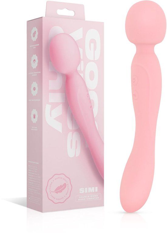 Good Vibes Only - Dubbelzijdige Wand Vibrator - Soft Silicone - Roze