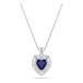 Swarovski One hanger, Heart-slijpvorm, Pavé, Hart, Blauw, Rodium toplaag