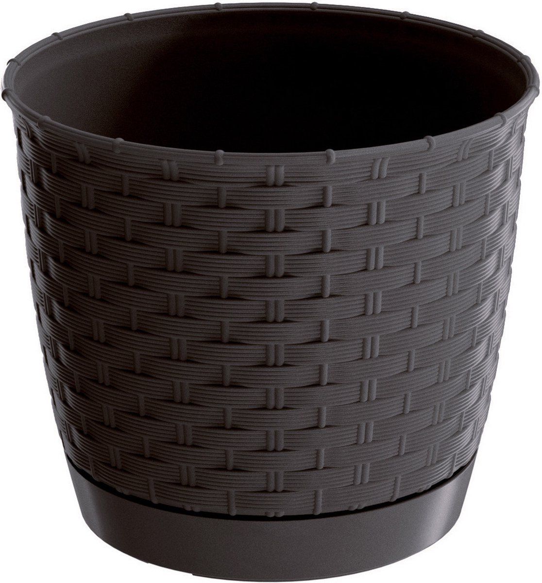 Prosperplast Ronde Gevlochten Plantenpot - Kunststof - Ø 22 cm - Donkerbruin